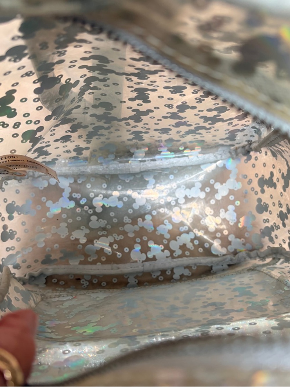 Disney Parks Loungefly Small Backpack Holographic Mickey Confetti Clear Glitter - Picture 12 of 14